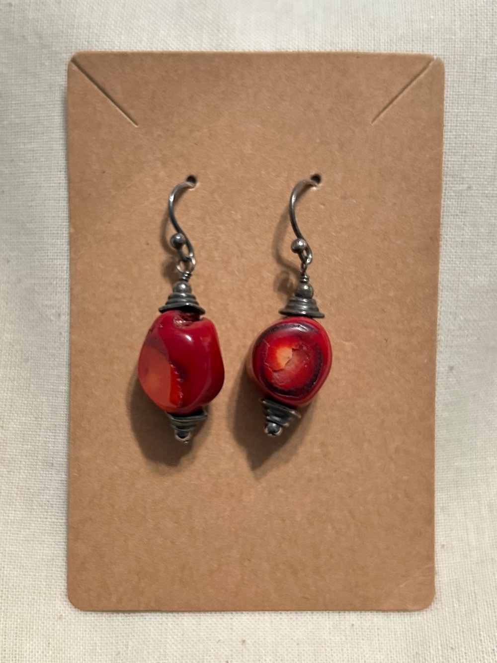 Tumbled Red Jasper Drop Earrings - Women Jewelry